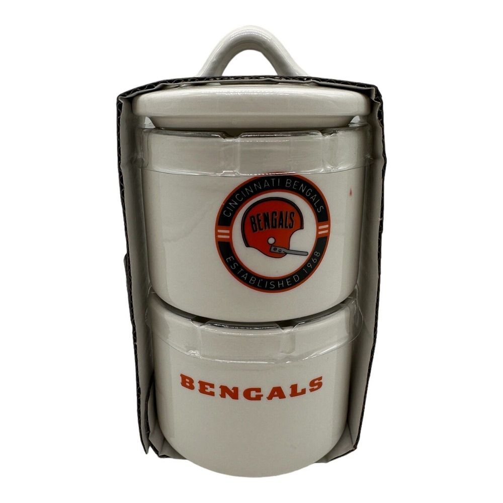 Memory Company Cincinnati Bengals Retro Throwback Stackable Salt Pepper‎ Shakers